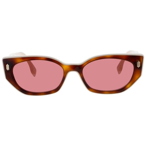 FENDI FE40018I-53S Sunglasses Sun Glasses 53S WHITE/HAVANA/PINK Authentic New 54 main image 5